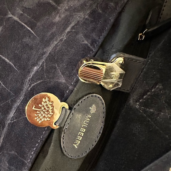 Mulberry Tillie Satchel Crocodile Embossed Suede messenger cross body bag - Picture 2 of 10